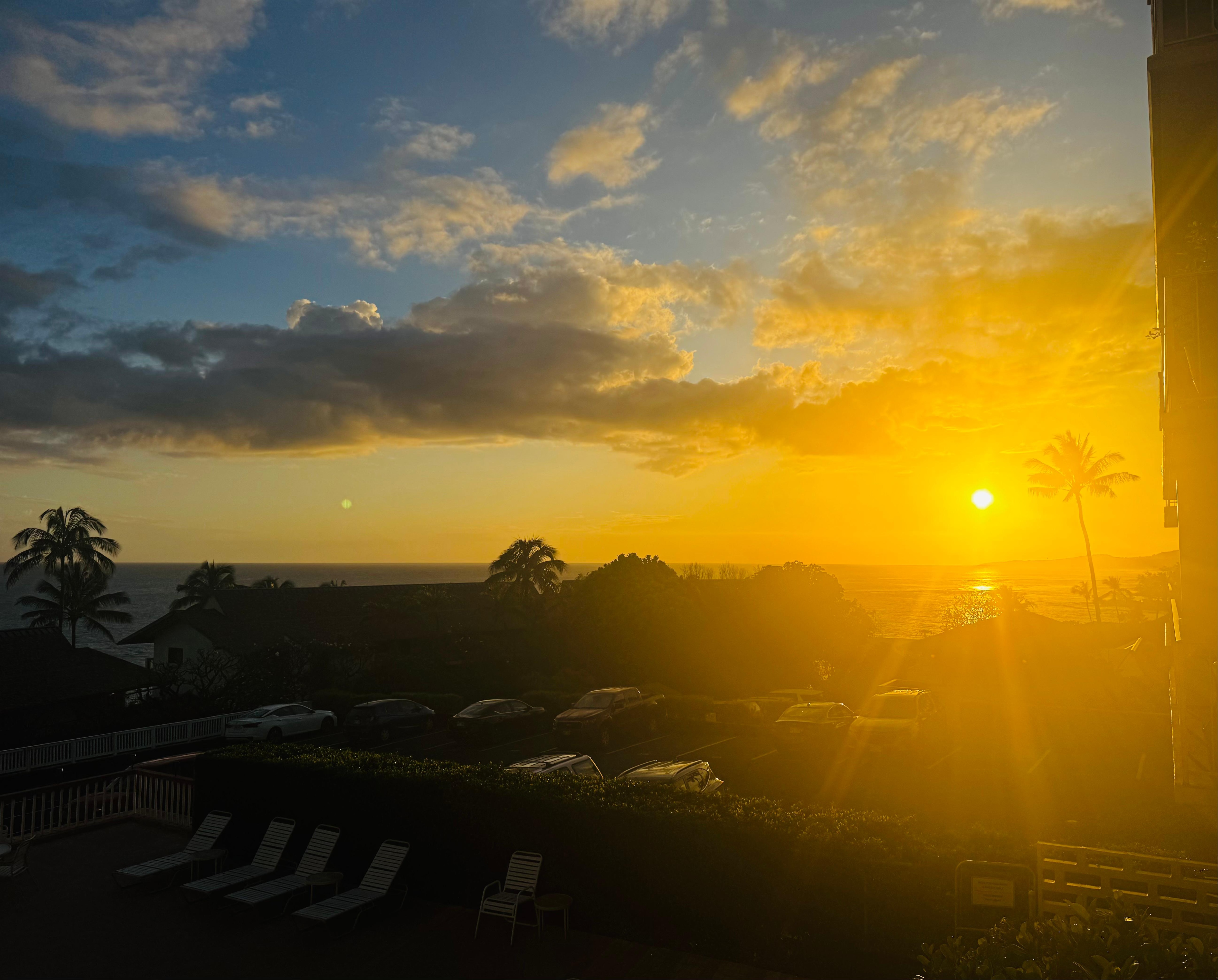 View from patio at sunset 
