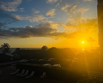 View from patio at sunset