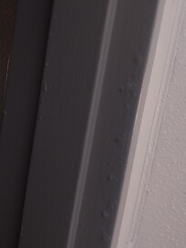 Fresh paint that bubbled and seeped after one shower