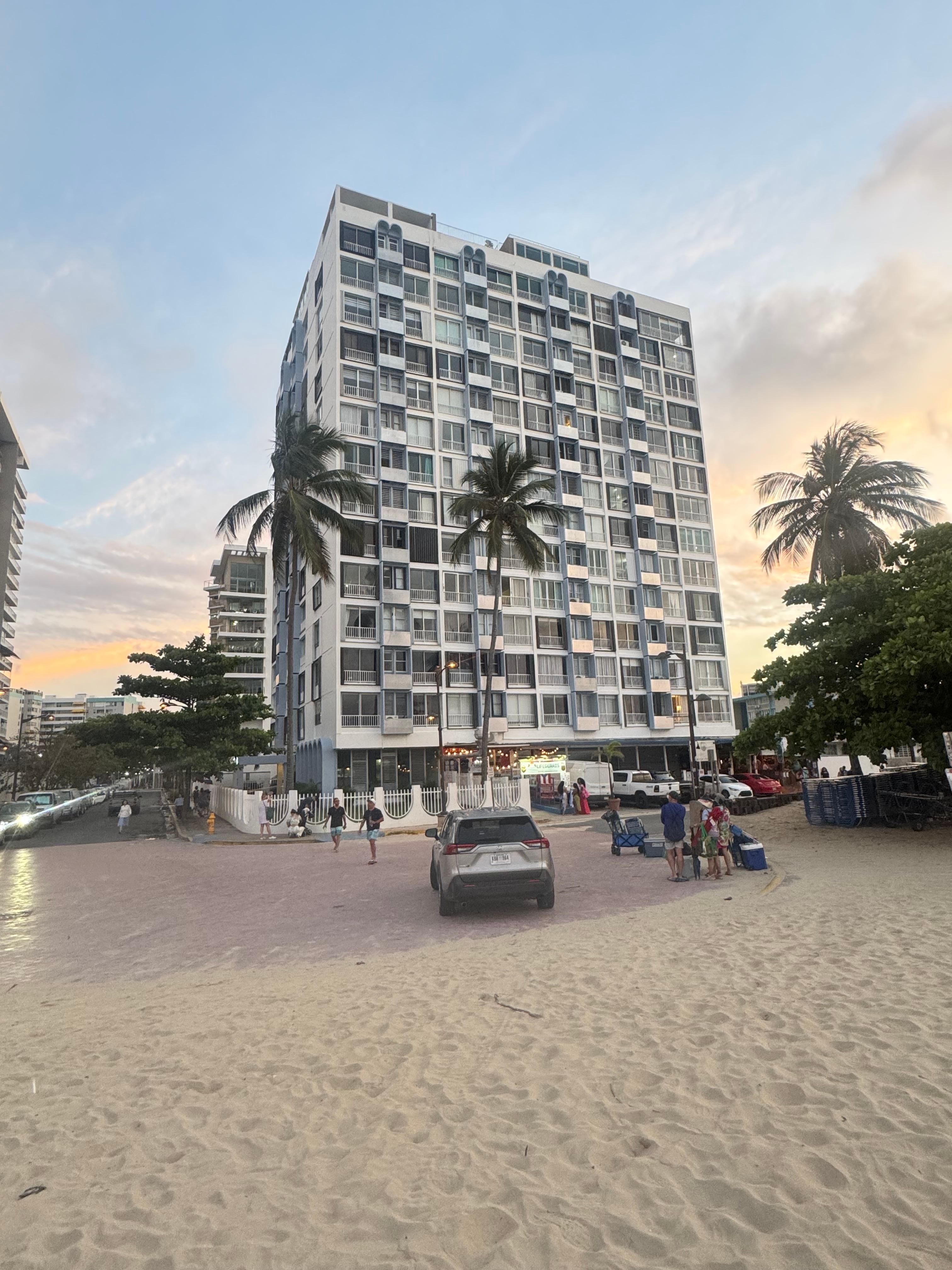 View of the building from the beach