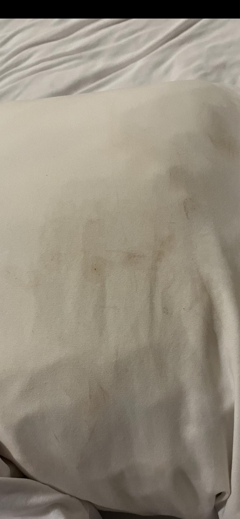 Spots/ stains on sheets and  pillows 