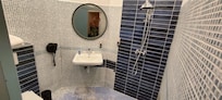 Bathroom. Large, toilet & sink too high