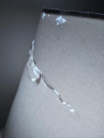 Torn lampshade.