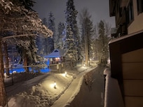 View of pool and hottubs just steps away. Great patio too to enjoy the view.