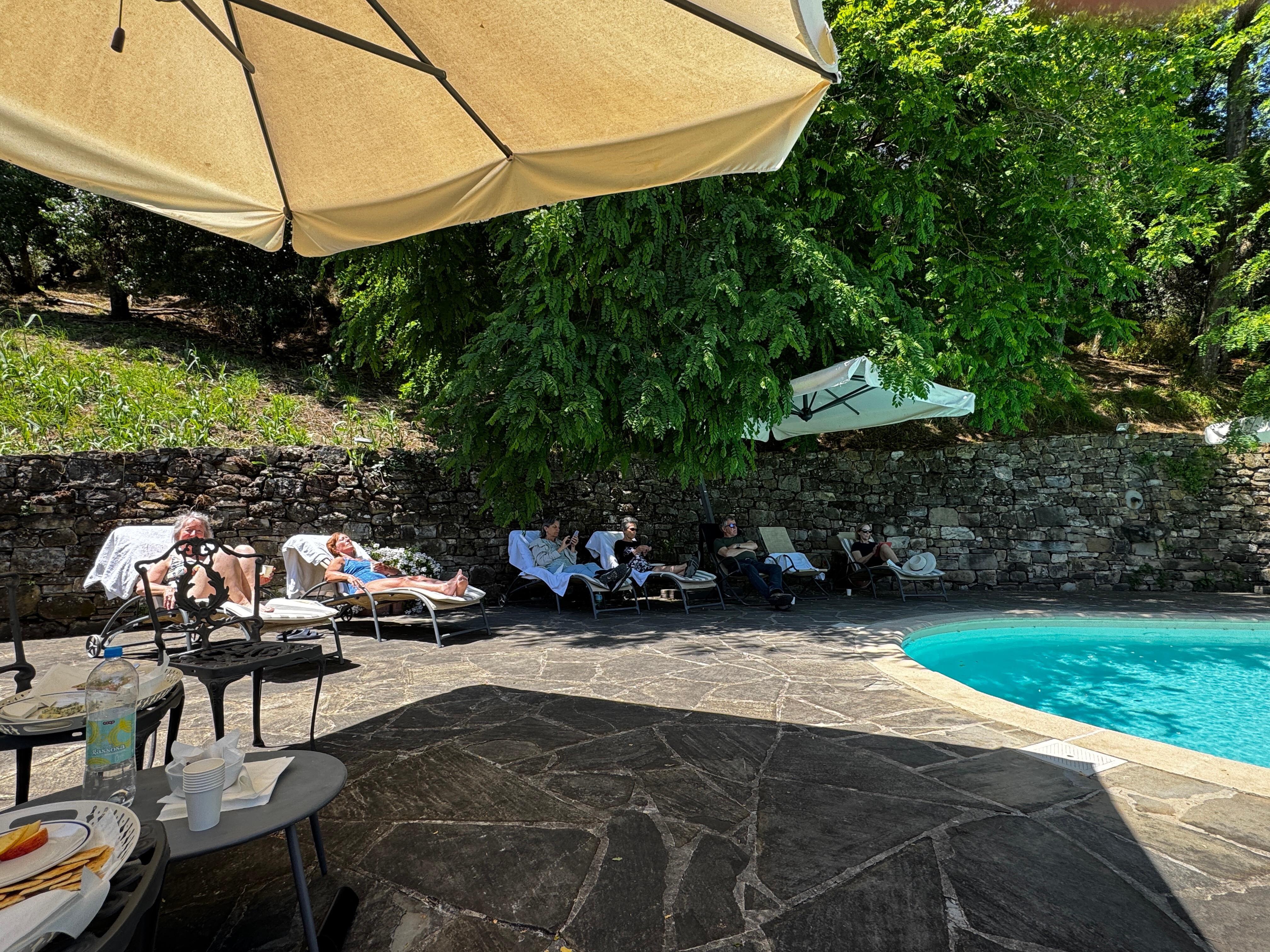 Pool is not heated, but poolside was wonderful