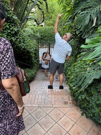 Walking through the apartment complex