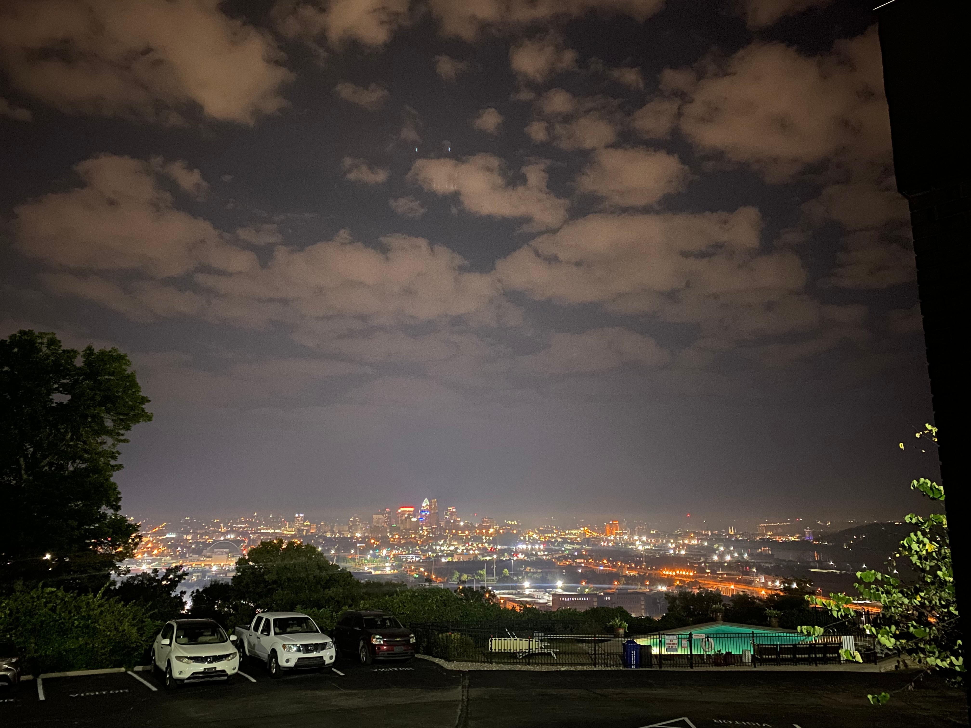 View from the balcony at night!