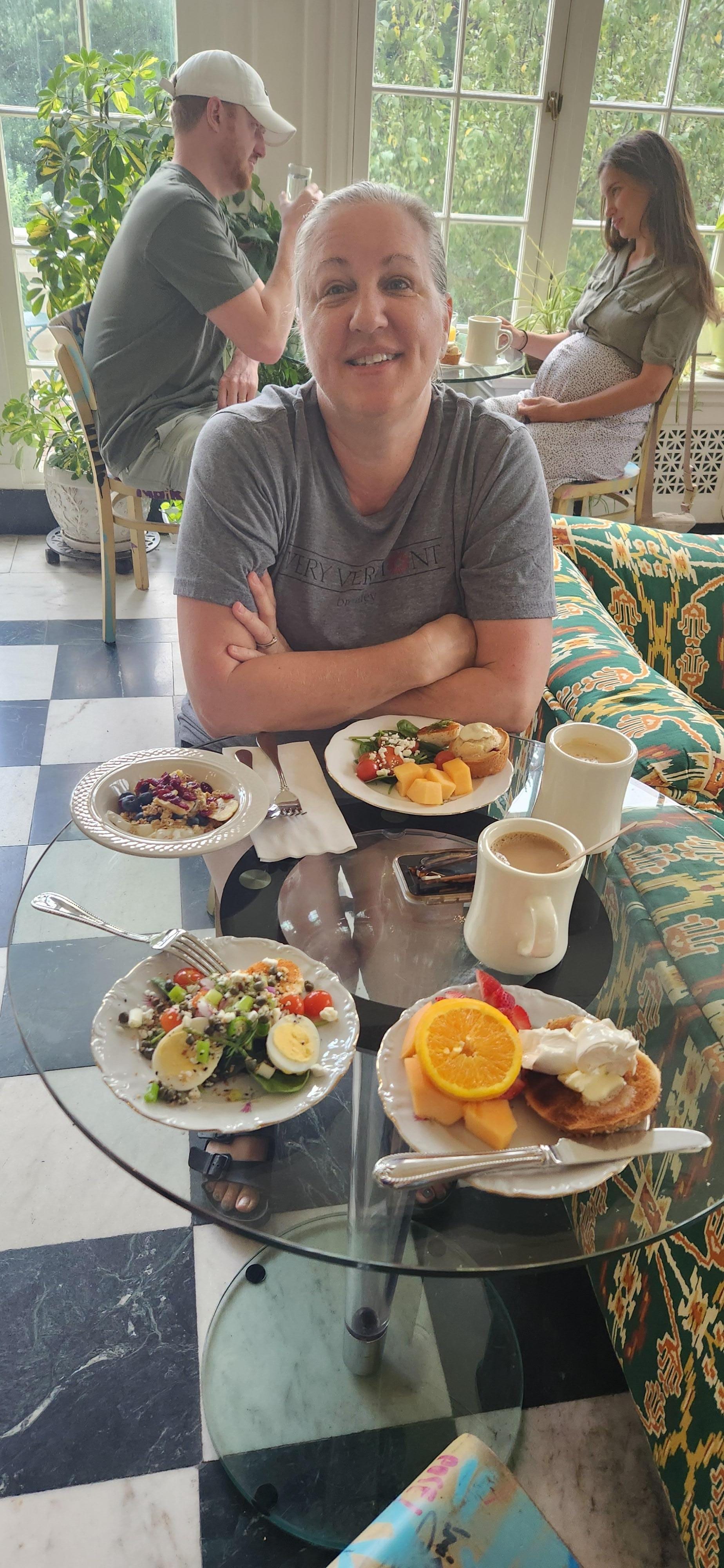 Beautiful breakfast in the Solarium 