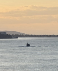 View of a submarine from our balcony