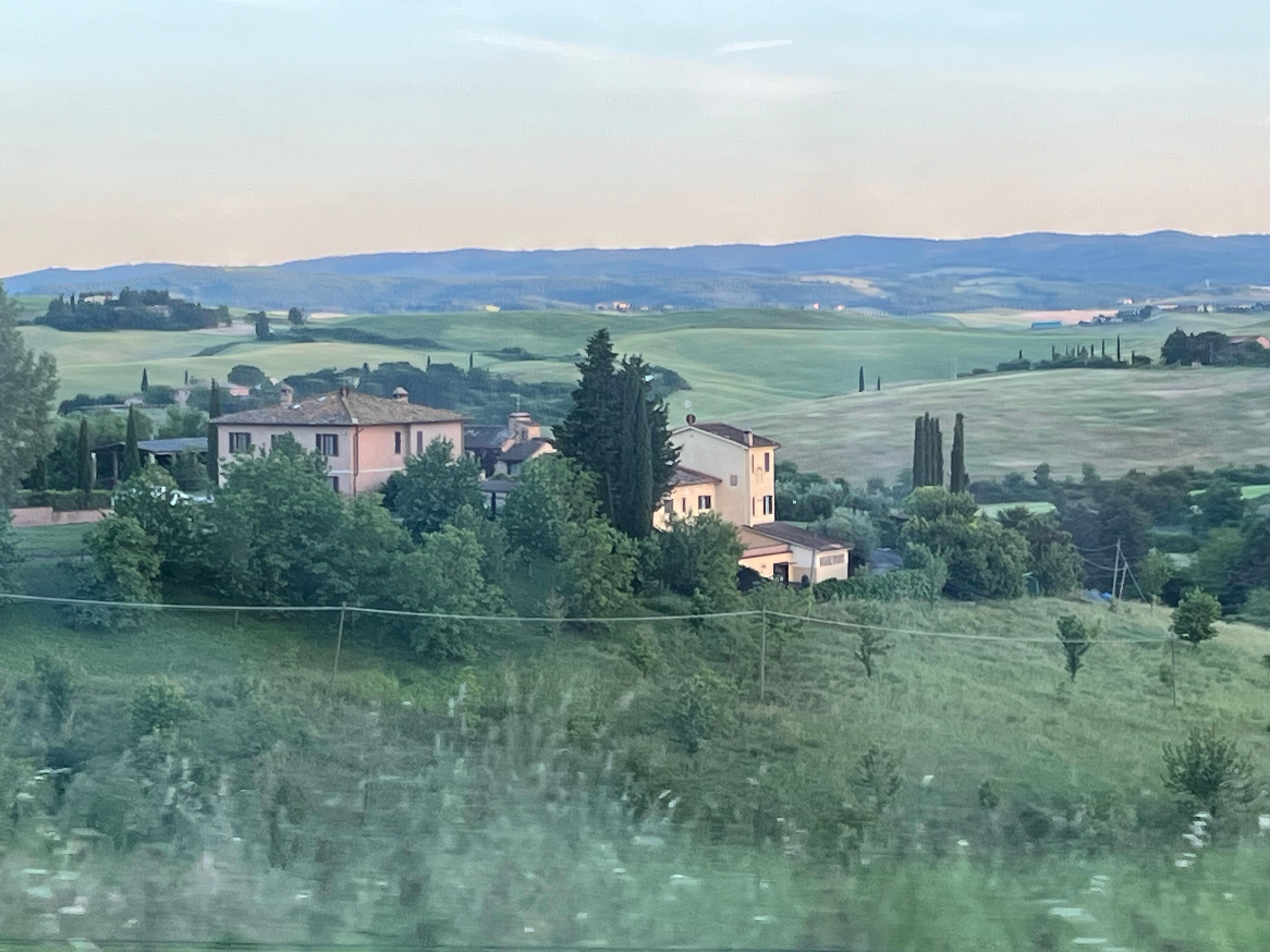 View of Tuscany hills nearby 