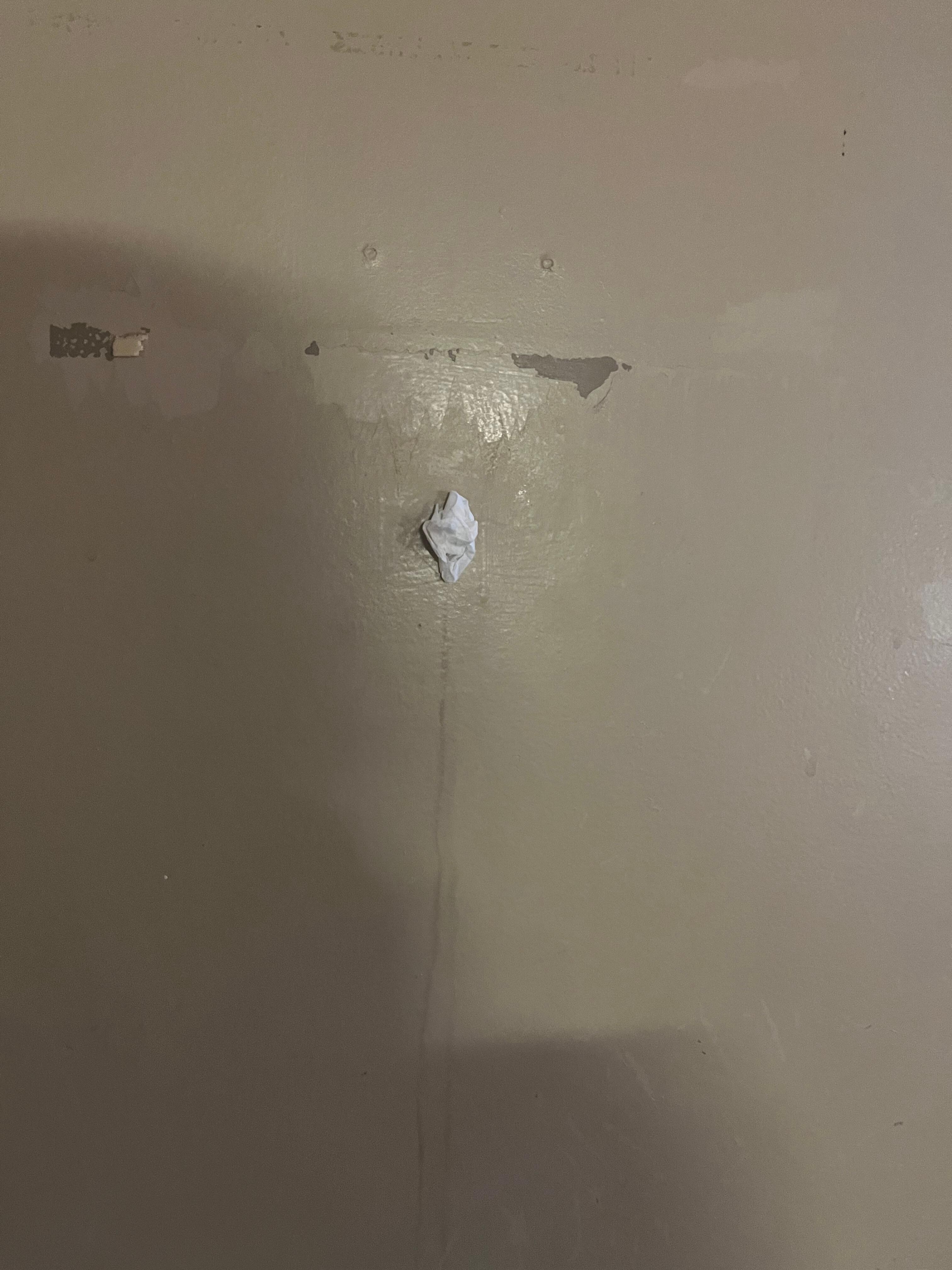Back of door where peep hole should be