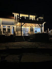 Night view from the stone patio