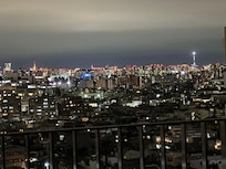Tokyo Tower and Skytree views from our 12th floor room.