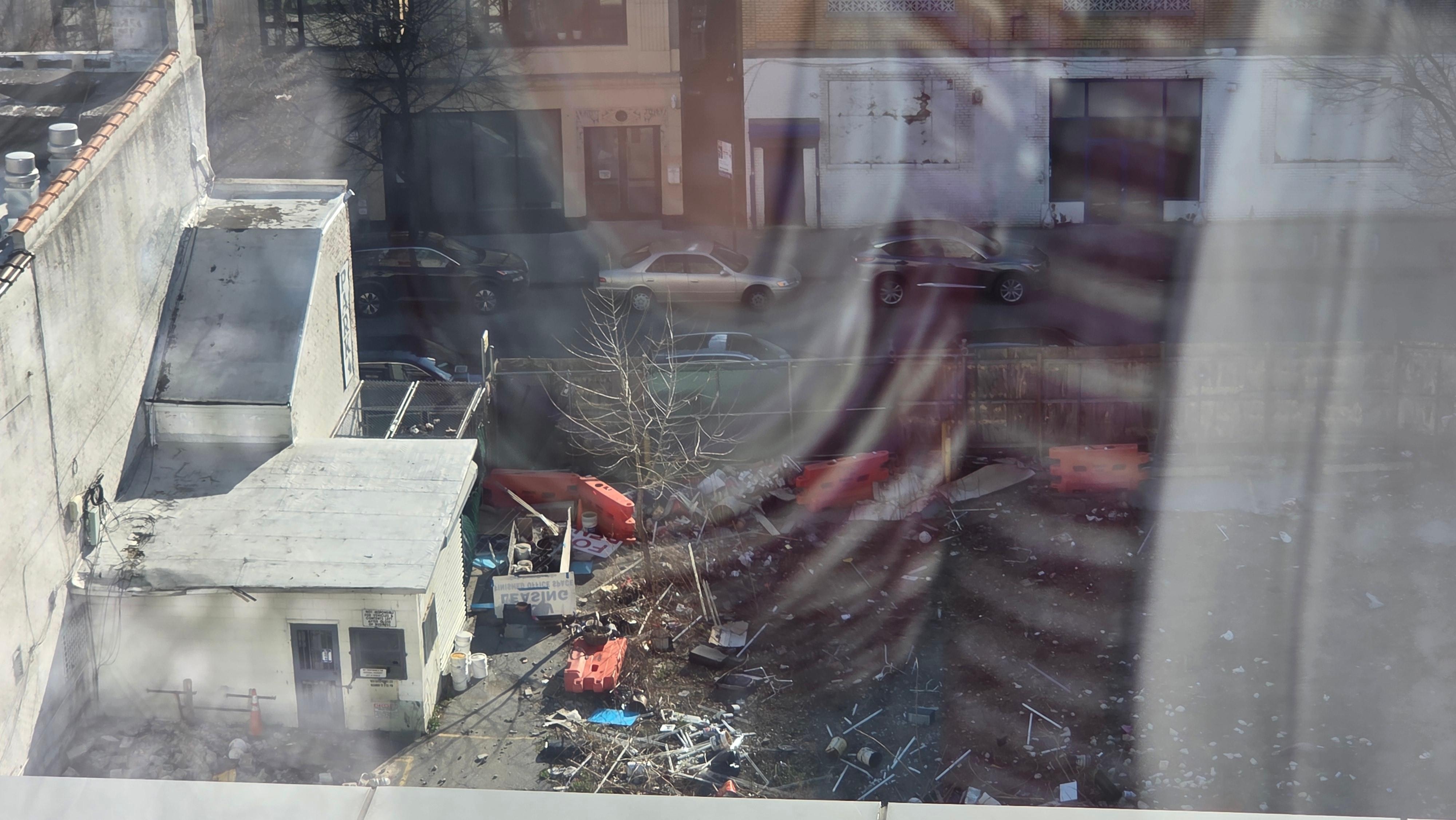 View of the dump outside our window