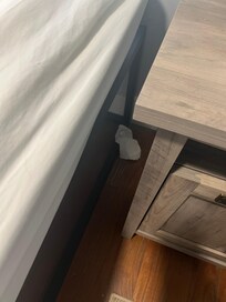 Dirty kleenex on floor