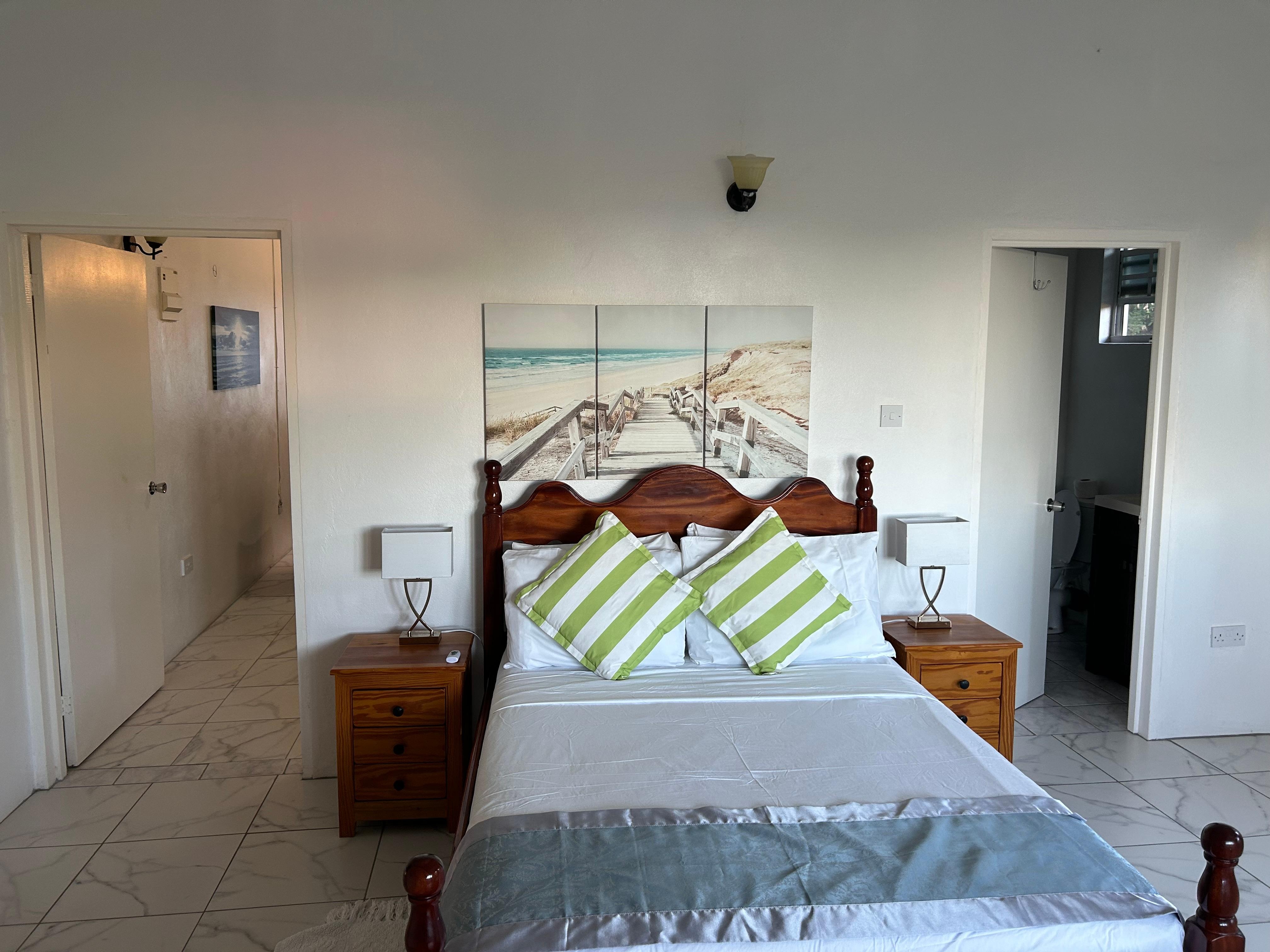 The master bedroom upstairs has its own bathroom AND its own cozy sitting room behind it. Just a couple of couches and I used it to drink a cup of tea in the evenings and read my book