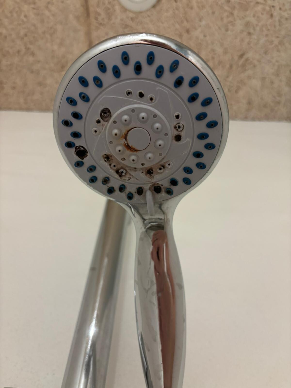 Duschbrausen sollten mal gewechselt werden.