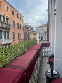 This is the only balcony in the hotel and it’s for everyone, off the lobby lounge area.