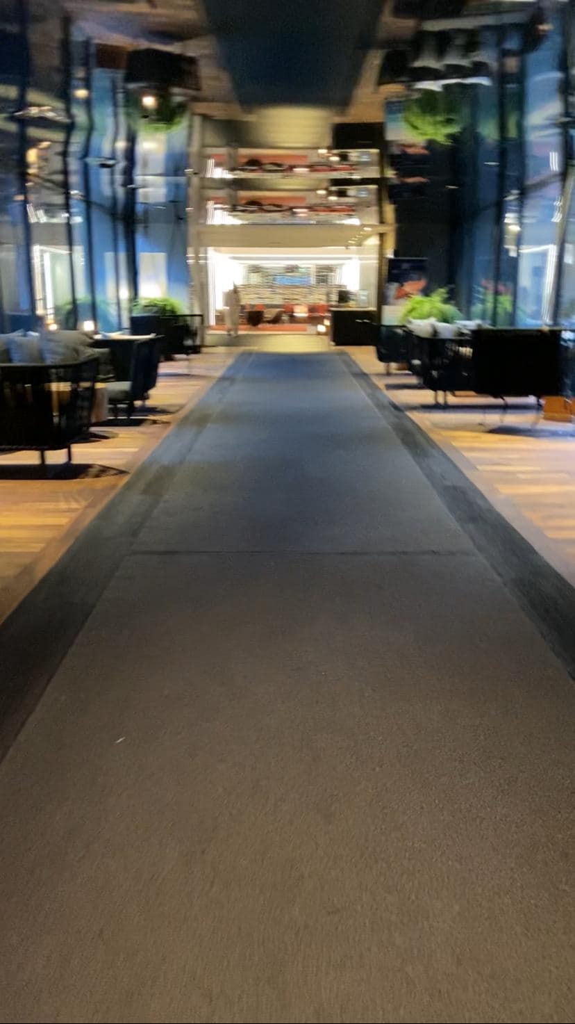 Walking into the lobby