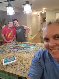The bar was a wonderful place for puzzle building!