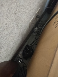 found this when we switched rooms i was making sure we didn't forget anything and looked behind the side table. kids were excited to see an " ancient" alarm clock in the other room . they didn't realize they had one all along