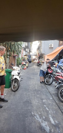 The hotel is down this backlane