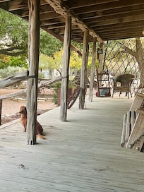 Outside patio - loved the swings