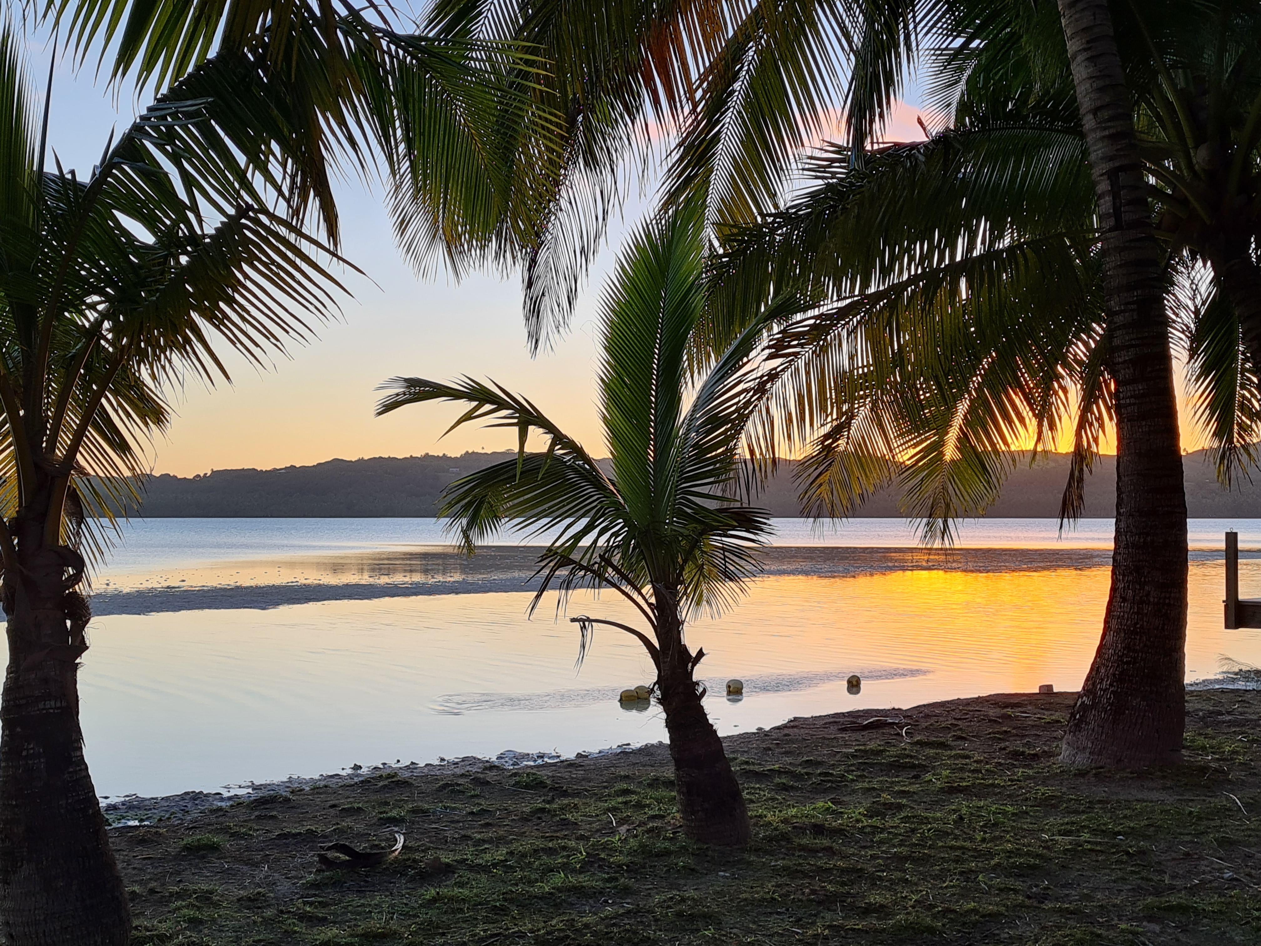 Sunset across the water.