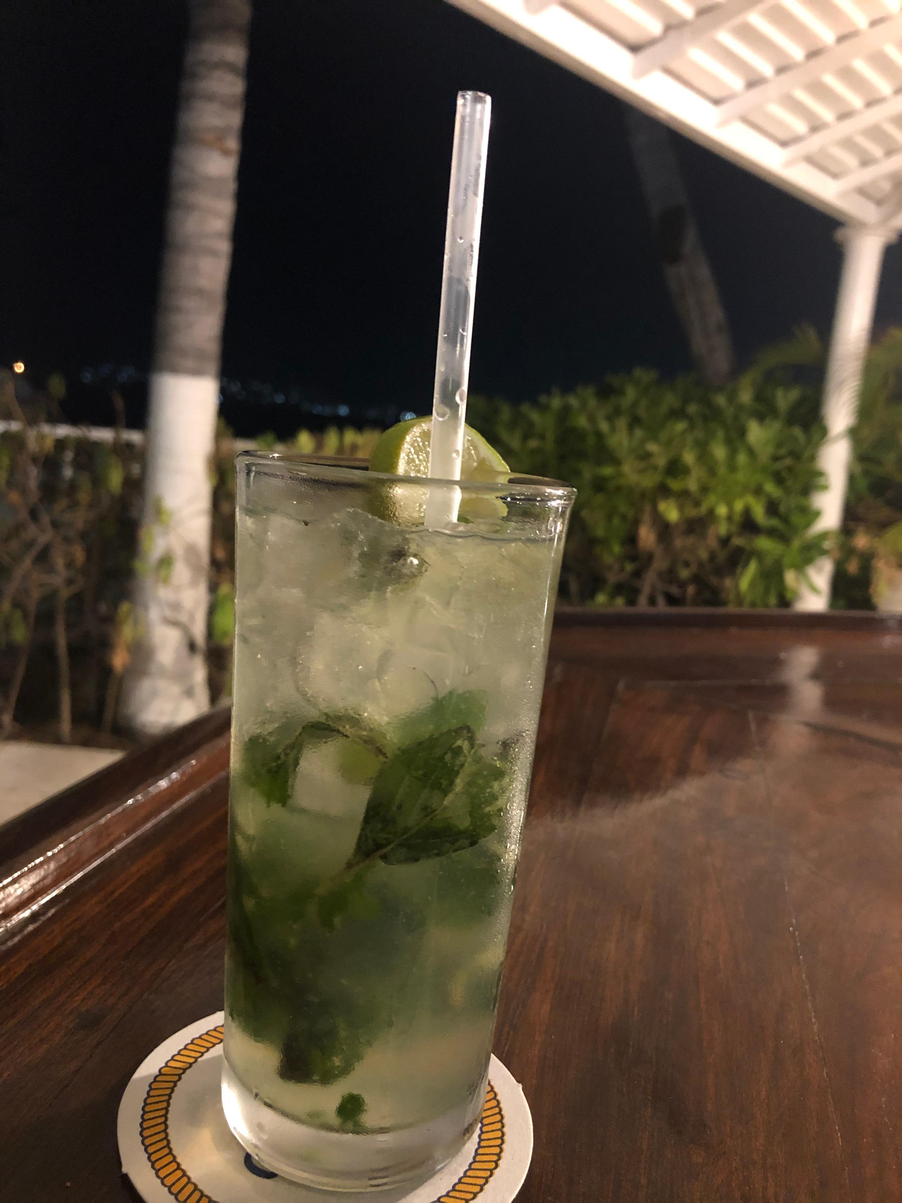 From the bar a delicious mojitoa