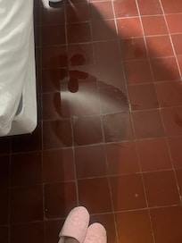 Woke up to water on the floor, not sure where that came from.