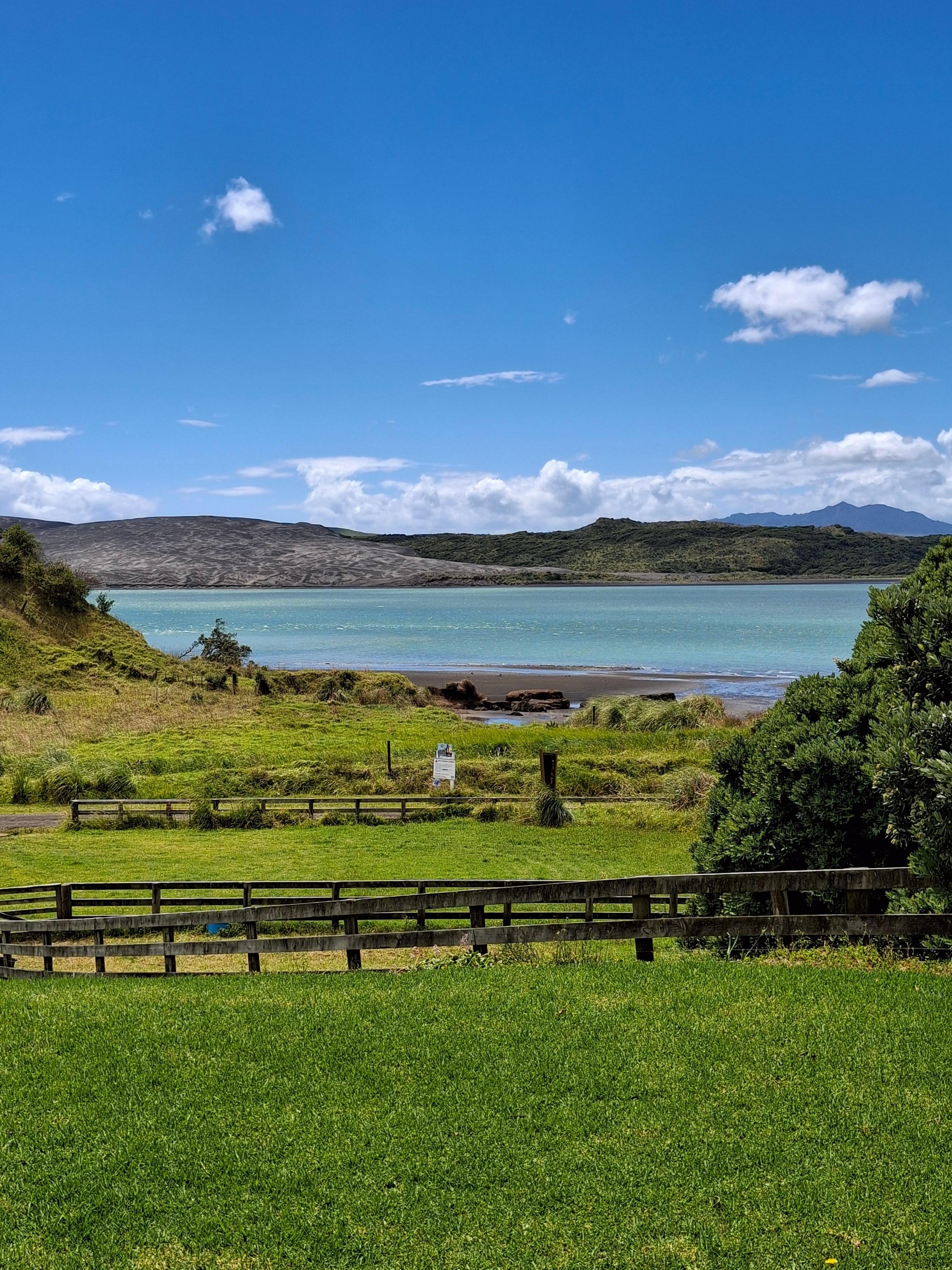 View of Aotea Harbour from Ruru Whare.