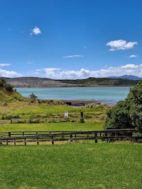 View of Aotea Harbour from Ruru Whare.