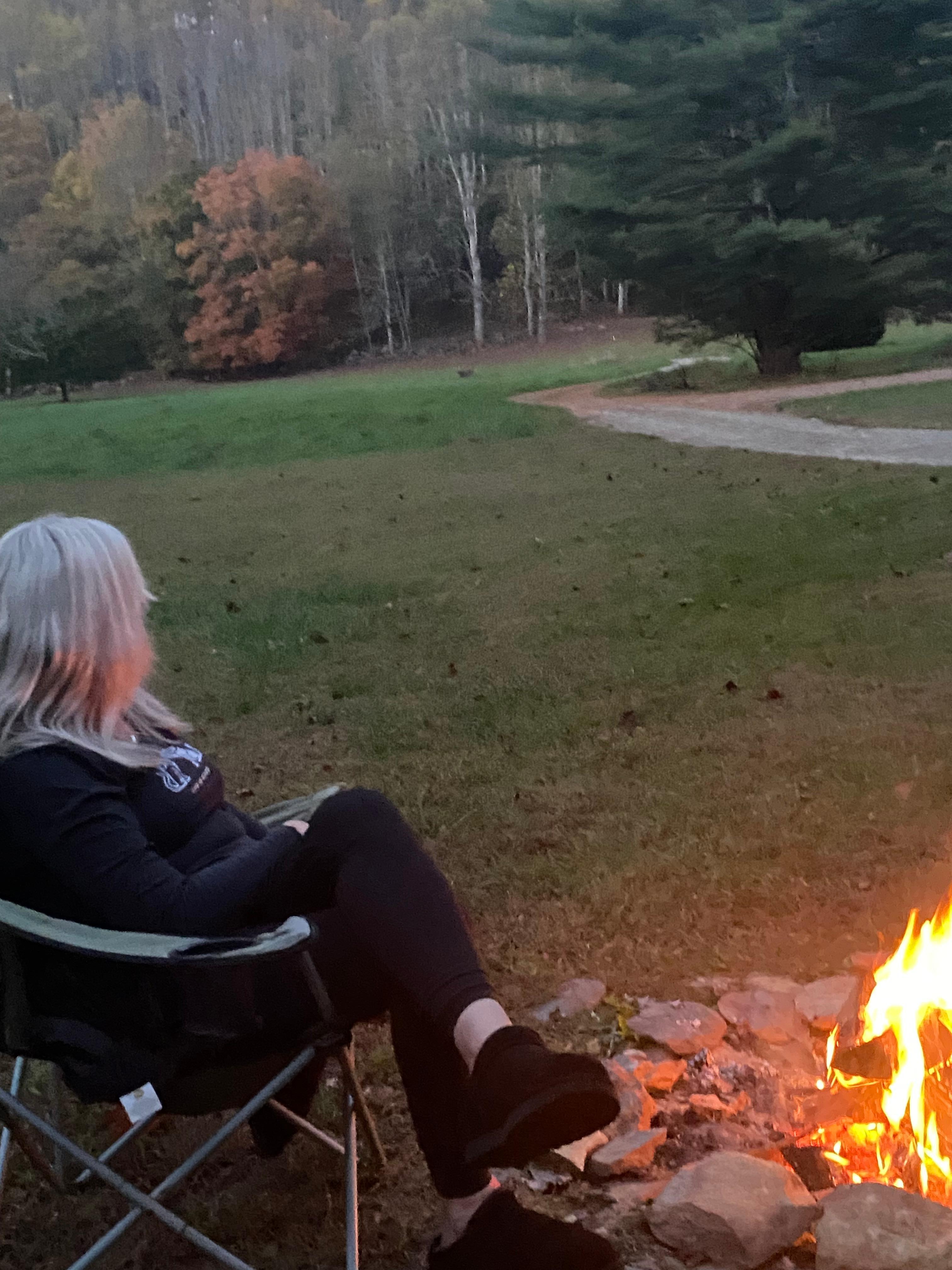 Toasting marshmallows while watching the deer and listening to the stream. PERFECT!