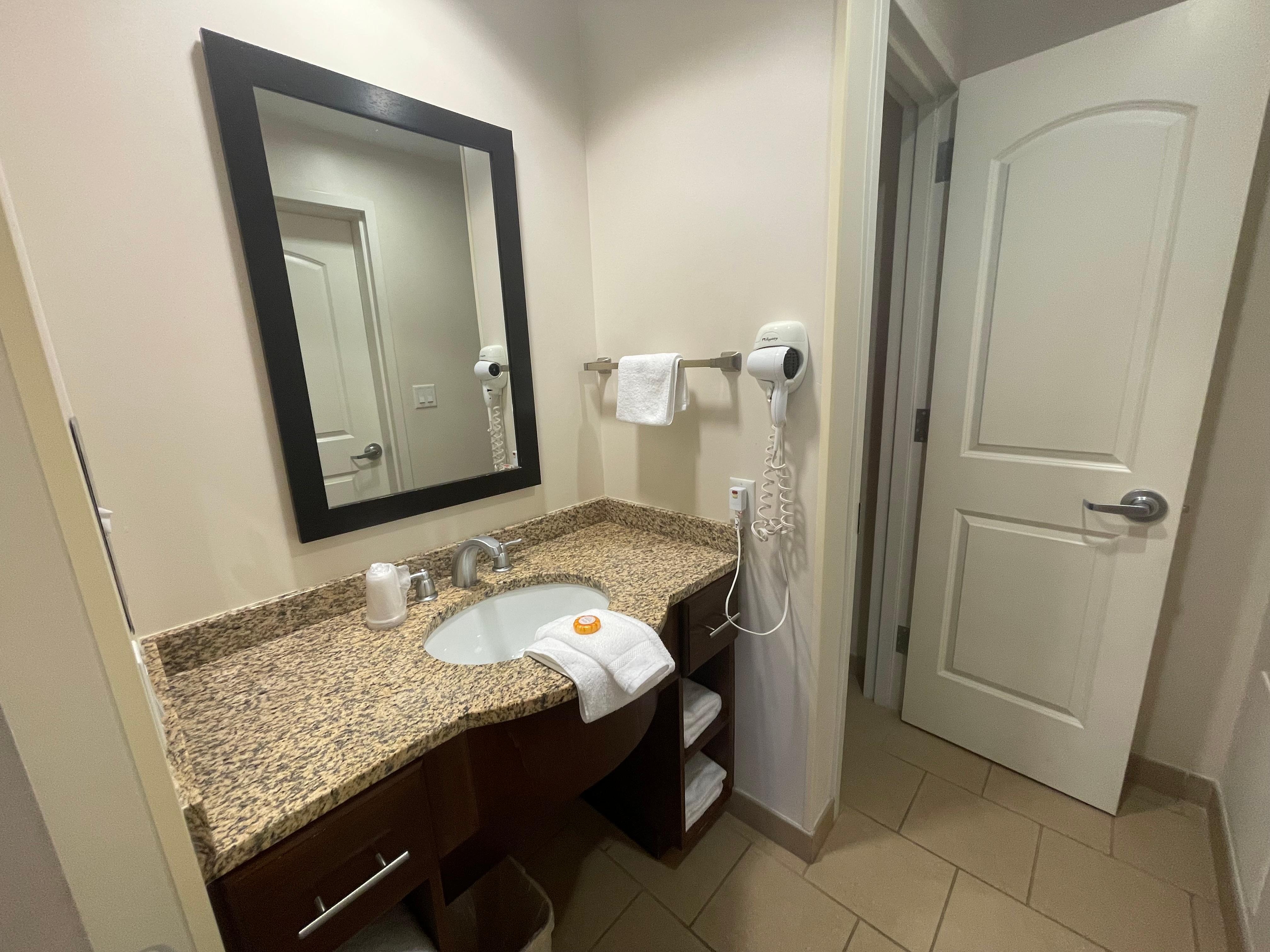 Separate sink and closet.