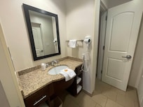 Separate sink and closet.