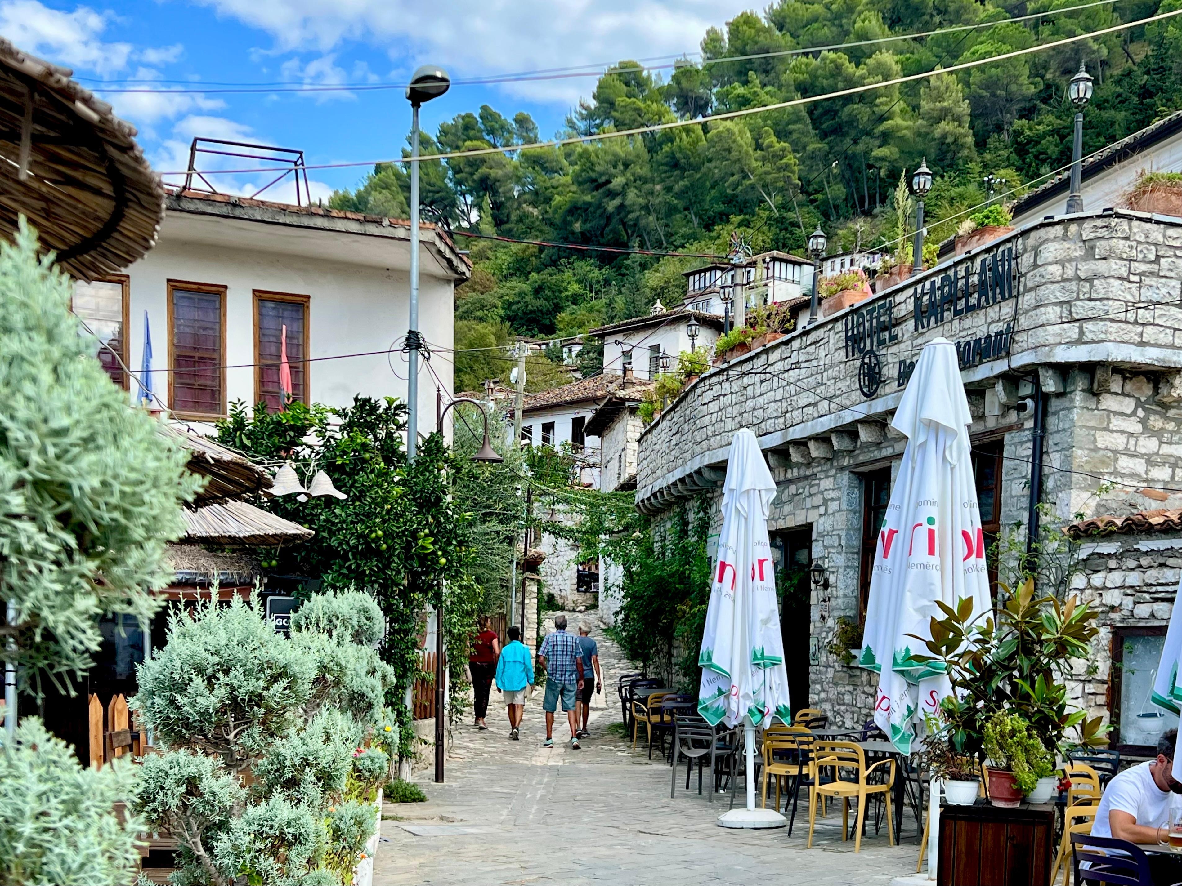 The hotel at the bottom of the street