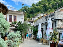 The hotel at the bottom of the street