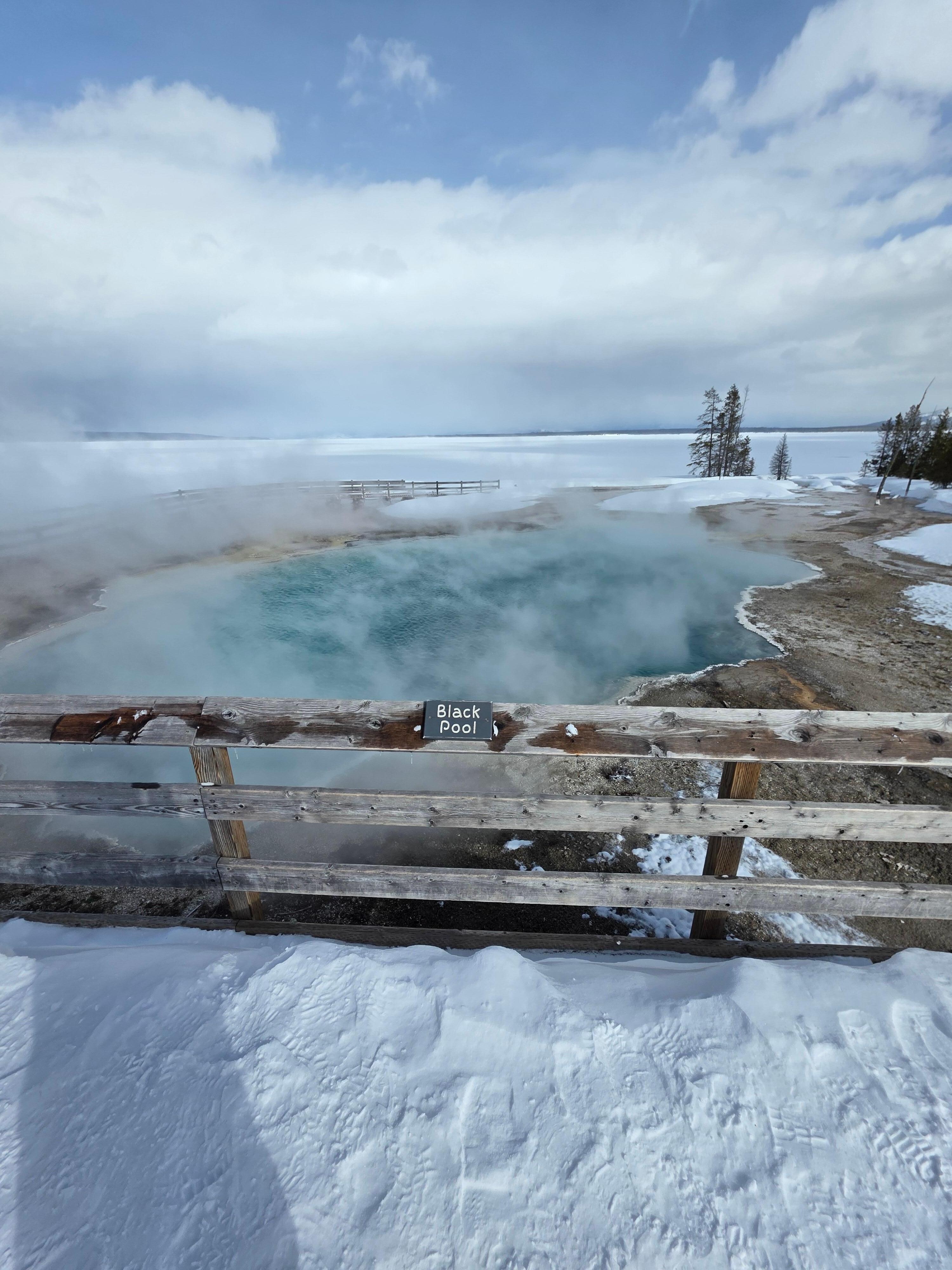 Hot Spring in Yellowstone (snowmobile tour)