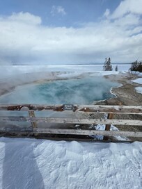 Hot Spring in Yellowstone (snowmobile tour)