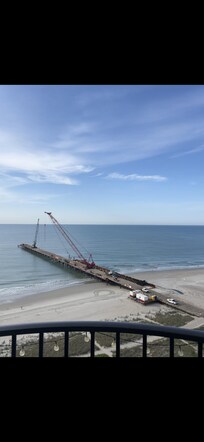 Crane building pier. Videos can’t be upload but it was very noisy.