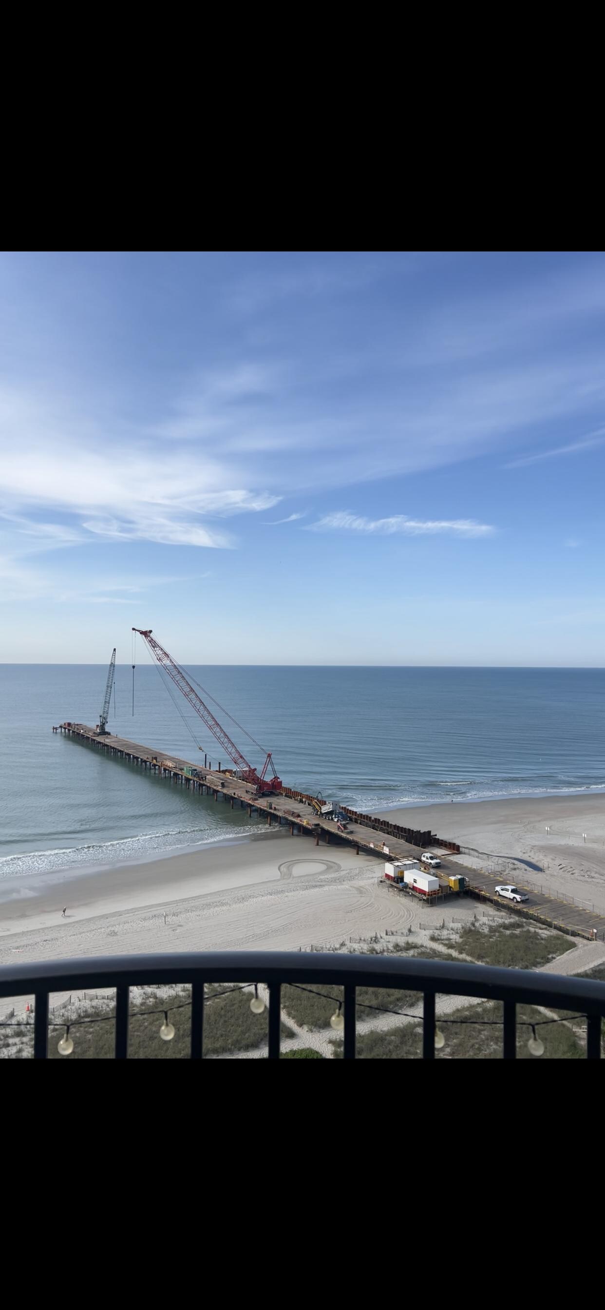 Crane building pier. Videos can’t be upload but it was very noisy.