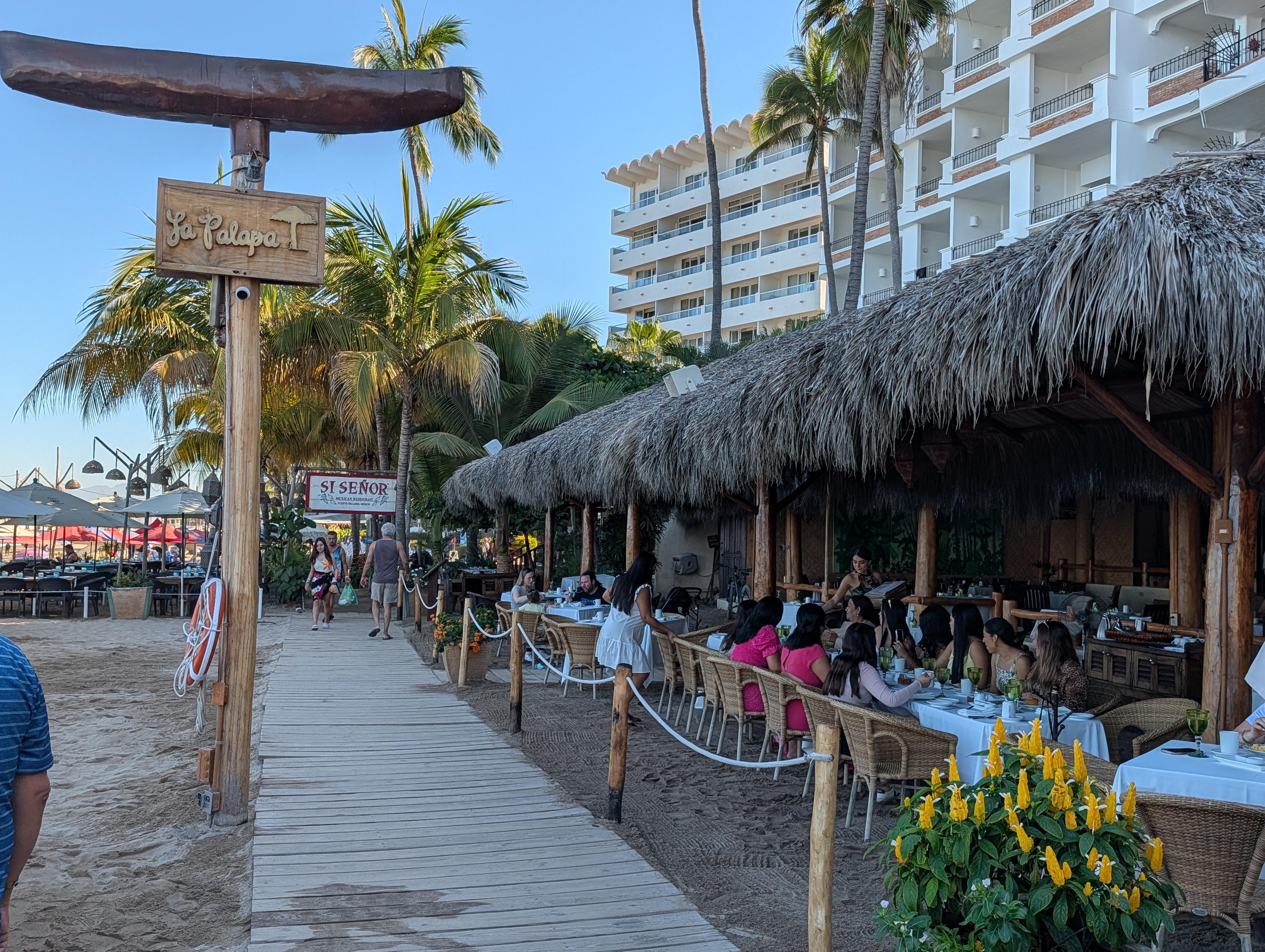 La Palapa restaurant, connected to the lower level of the building