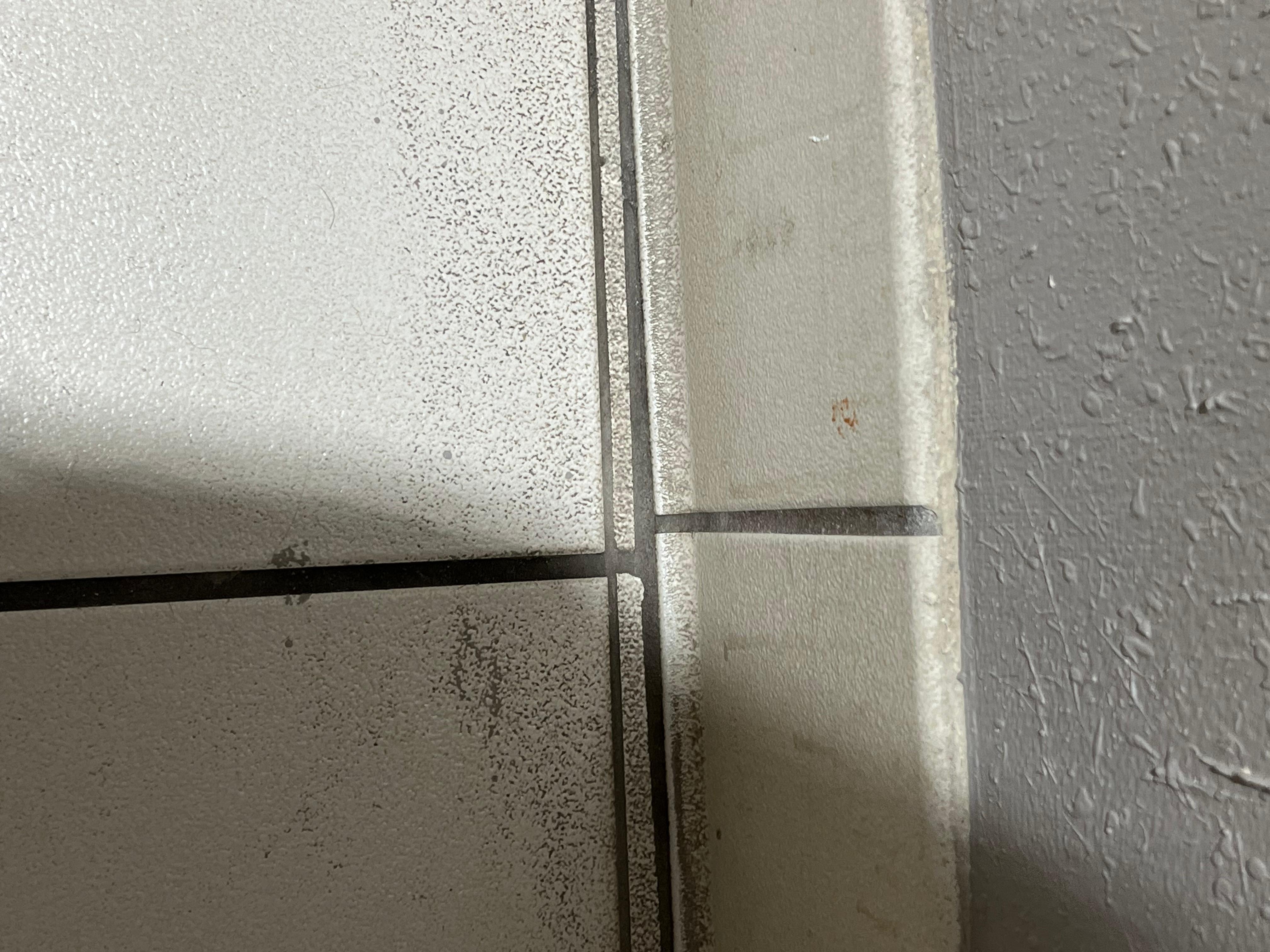 Filthy floor in bathroom. 