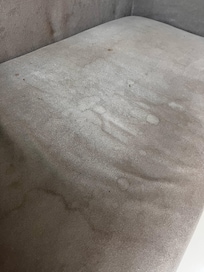 Filthy stained sofa