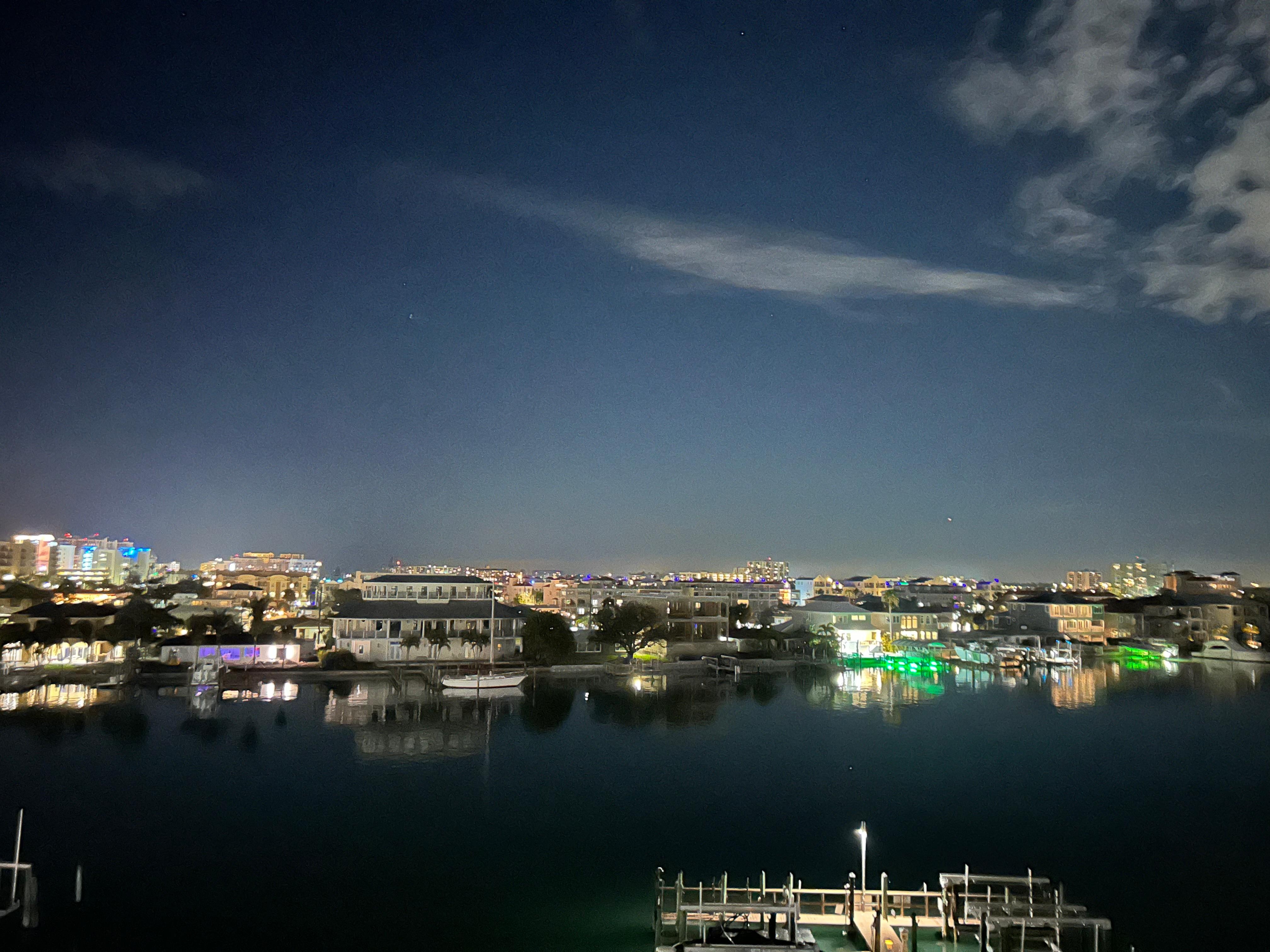 Balcony view at night