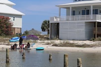 The "bayside" water was perfect for relaxing. The beach was across the street