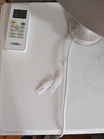 opened eye drops left by previous visitor