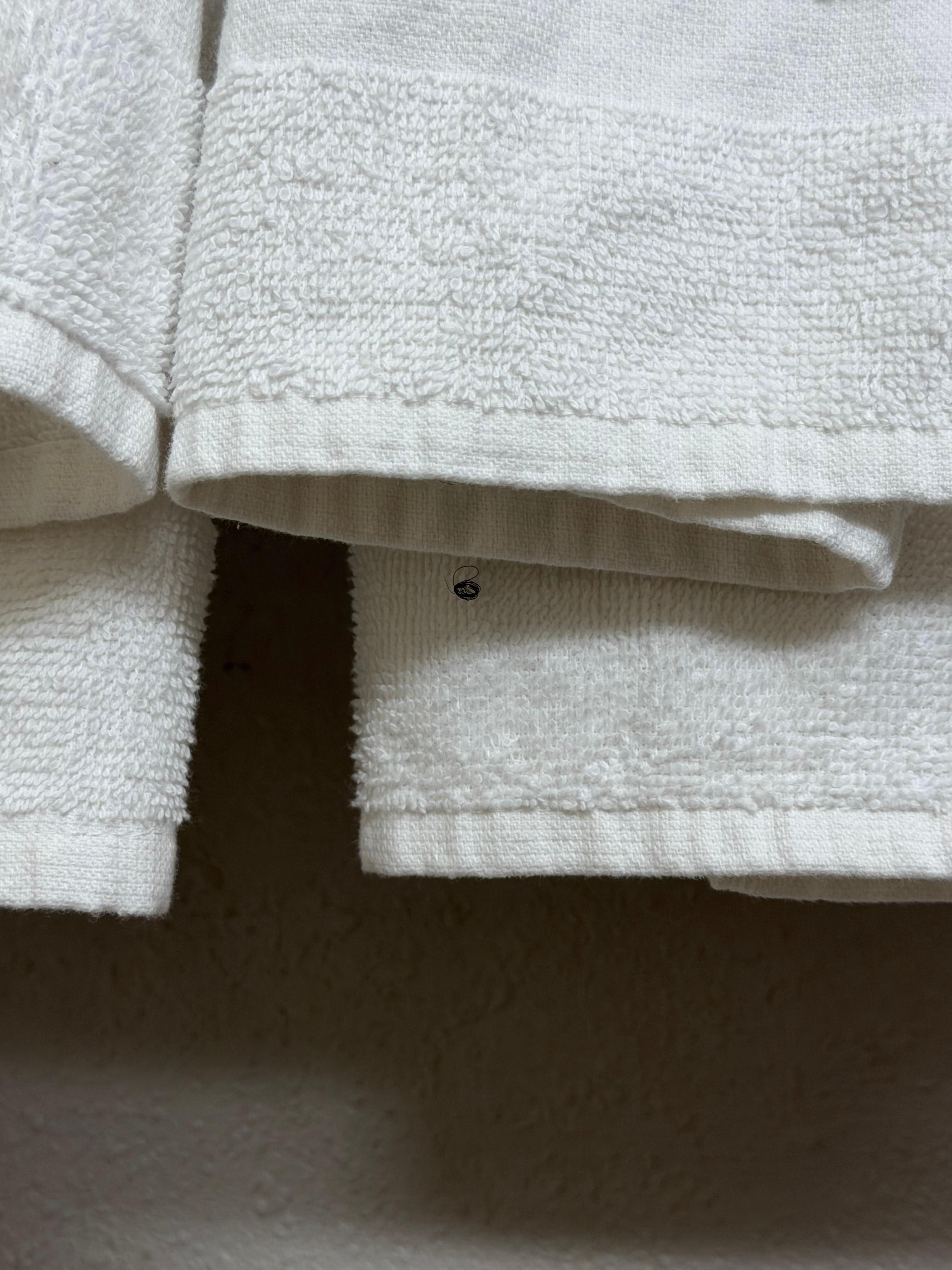 Towels with hairs, who knows how long the hair was there!! 