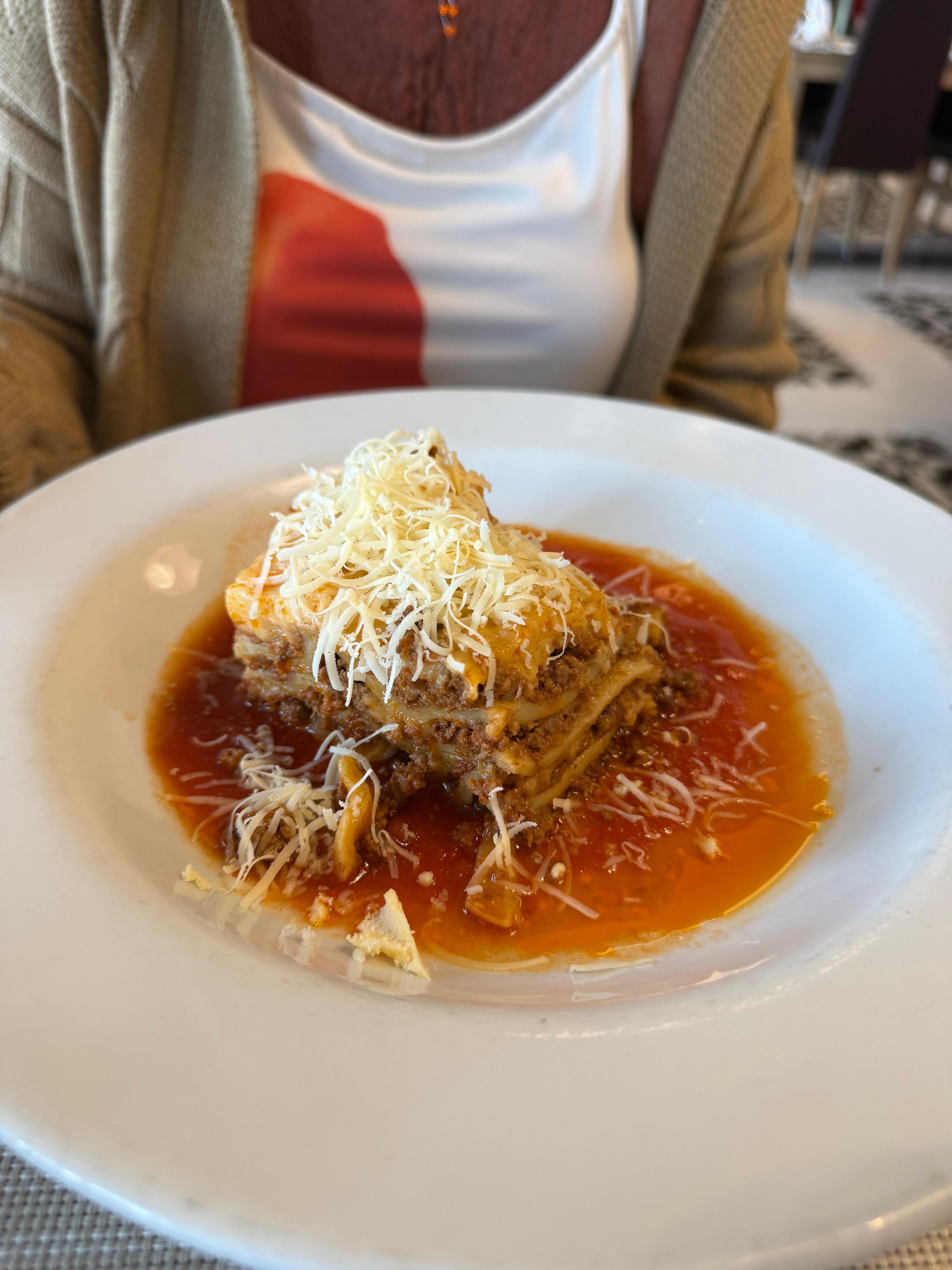 I can’t recommend the lasagna at the Italian restaurant 