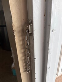 Broken chain lock made it less safe as if someone previously broke in